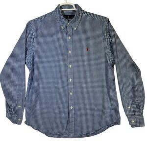 Ralph Lauren Shirt Mens Large Gingham Check Button Down Long Sleeve Casual